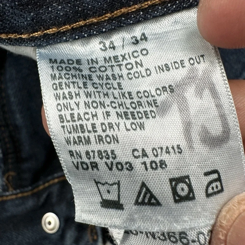 Y2K Nautica Relaxed Fit Jeans Men 34x34 Loose‎ Blue Dark Wash Skater 100% Cotton